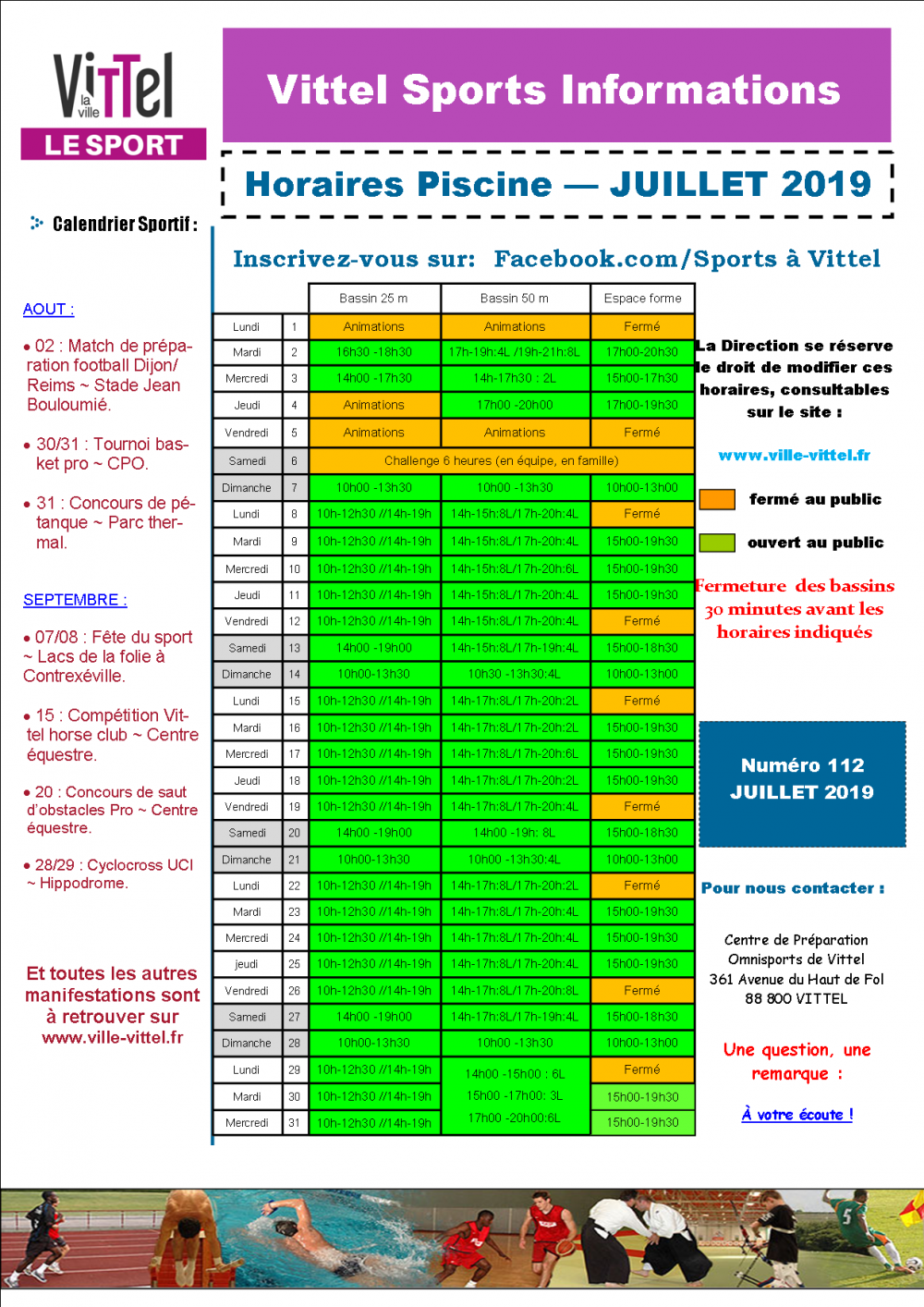 Horaires Et Tarifs Piscine Cpo Vittel